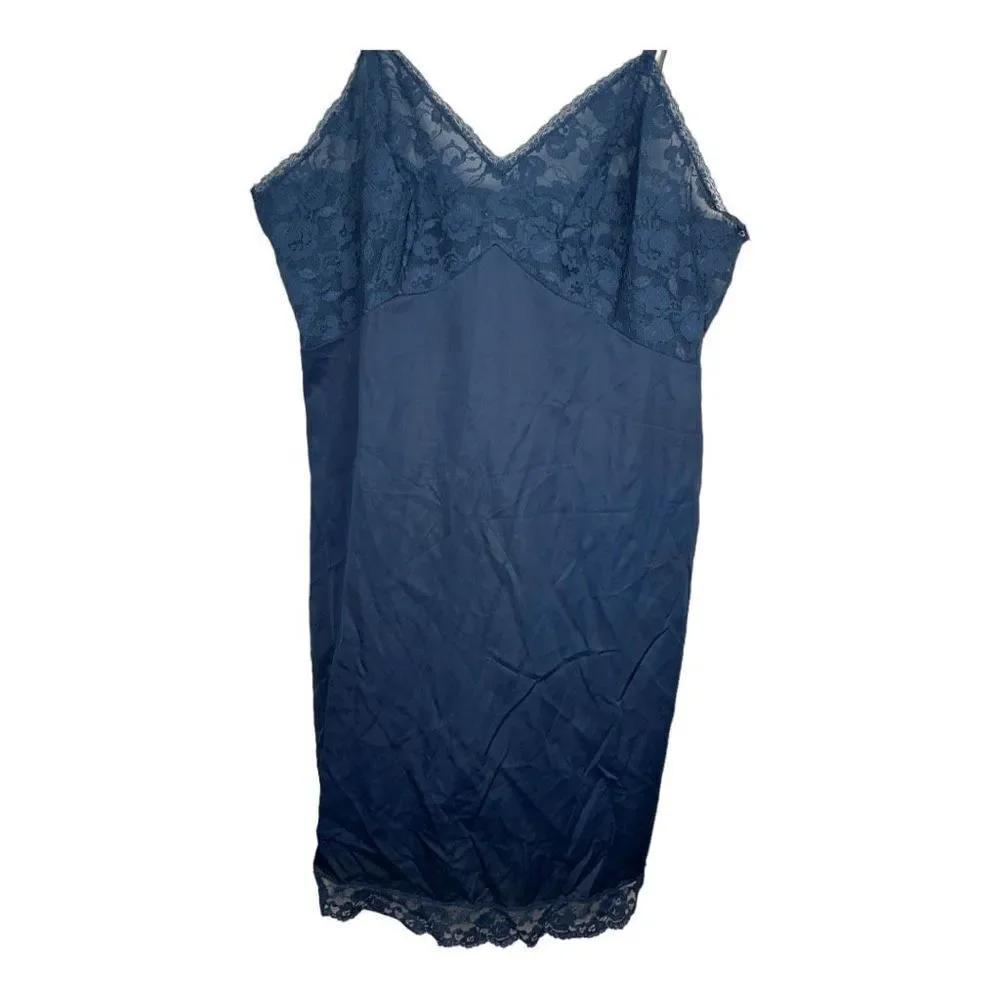 Vintage JC‎ Penney Gaymode Nylon Navy Full Slip - Picture 3 of 7